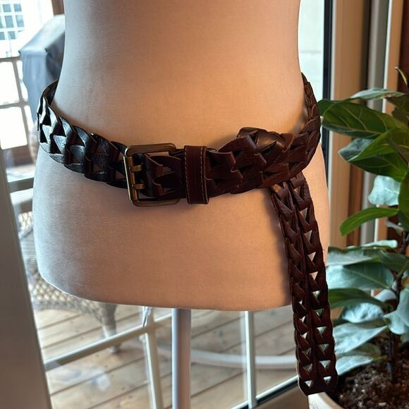 Vero Cuoio Italian Leather Open Weave Belt (Unisex) - Picture 6 of 8